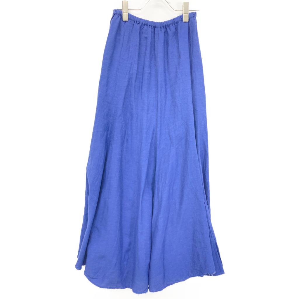 Plage [Made in 2011] 23-060-922-7090-2-0 Linen Blend Flare Long skirt 38 blueUsed