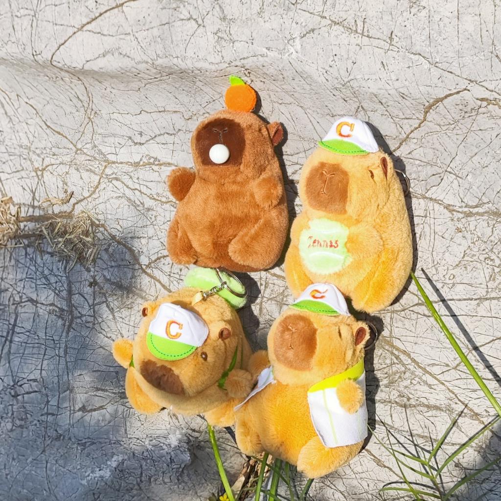Baseball Jersey, Kapibala Sport, Capybara, Small Rabbit Fur, Plush Toy, Accessory, Pendant, Couple Keychain Gift