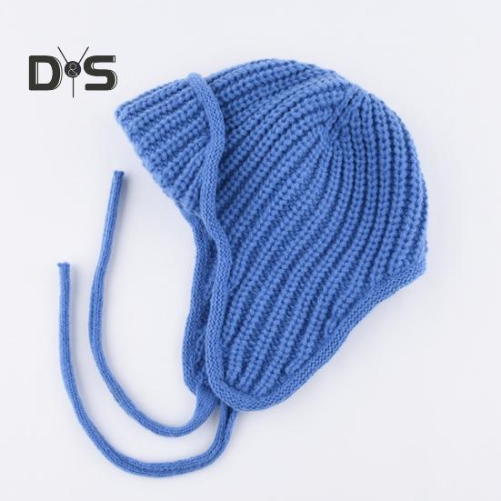 Унисекс зимняя шапка вязаная толстая теплая ветрозащитная однотонная защитная шапочка — фото 10