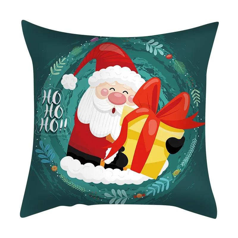 Christmas Set Luxury Home Decor Santa Claus Pattern Fashion Pillow Office Seat Cushion Cover
