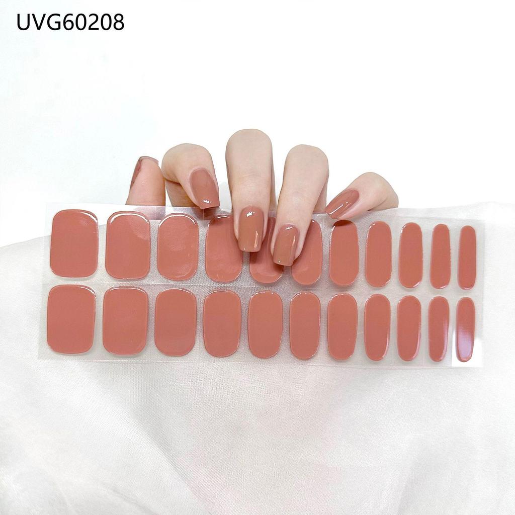 Transparent Nude UV Gel Nail Art Stickers: Semi-Cured, Semi-Baked Manicure Sheets