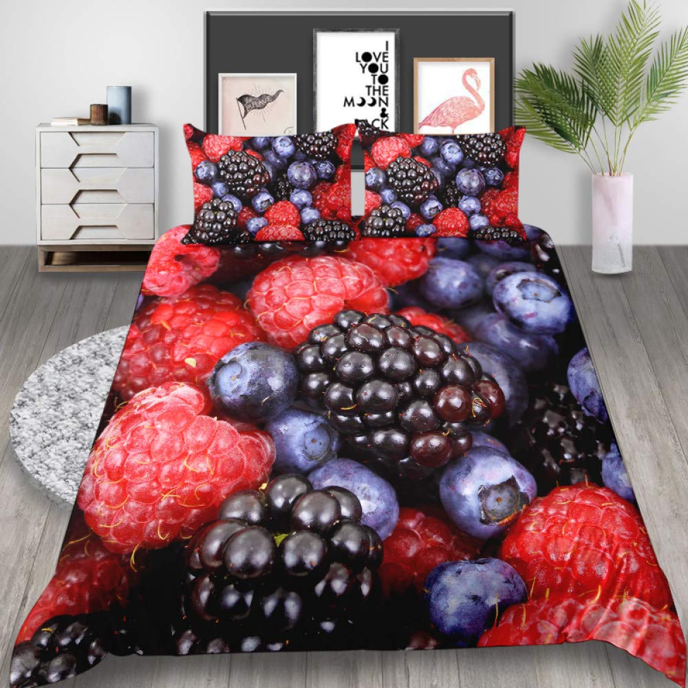 Purple Grape Comforter Cover Summer Fruit Duvet Cover Grapevine Leaves Plant Bedding Set Natural Garden Themed Quilt Cover