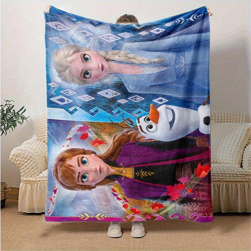 1pc. Frozen II Anna & Elsa & Olaf Design Blanket, Home Office Outdoor Gift (80x120cm)