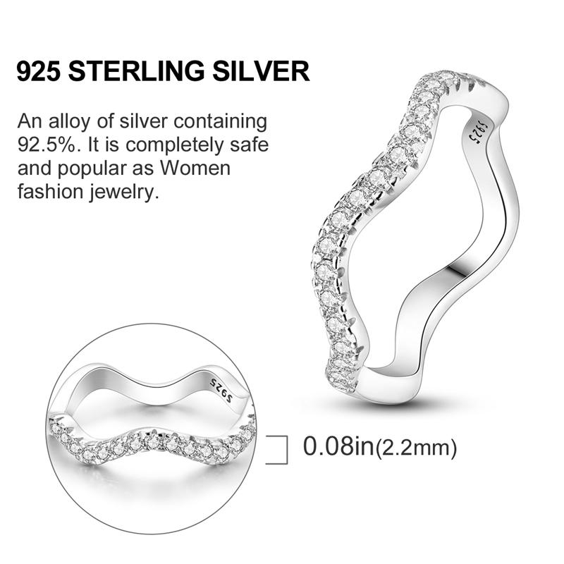 New 925 Silver Rings Zircon Sparkling CZ Rings Rings For Women Original Wedding Fine Jewelry Accessories Gifts