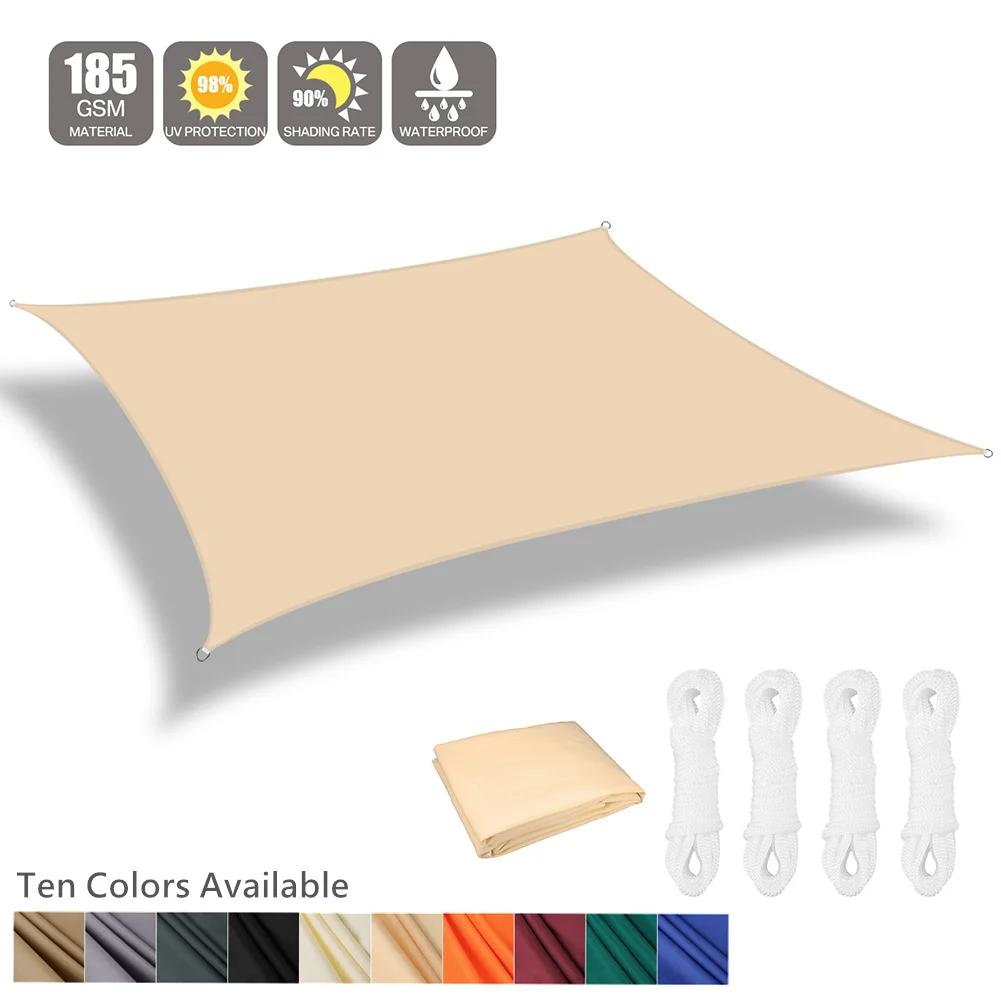 Waterproof Sun Shelter Rectangle UV Block Sun Shade Sail Large Sunshade Canopy for Camping Hiking Garden Shade Cover Beach Tents