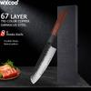 WXCOO Japanese Kiritsuke Knife Meat Cutting Fish Fillet Damascus Boning Knife Professional Cooking Chef Knives Wooden Handle
