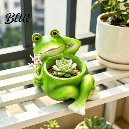 Cute Animal Shaped Planter Artificial Stump Planter Resin Tree Bark Shape Flower Pot with Koala/Frog/Sloth Rustic Bonsai Small Barrel Bucket