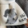 Women's Fluffy Knitted Puppy Scarf - Cozy Wool for Autumn & Winter