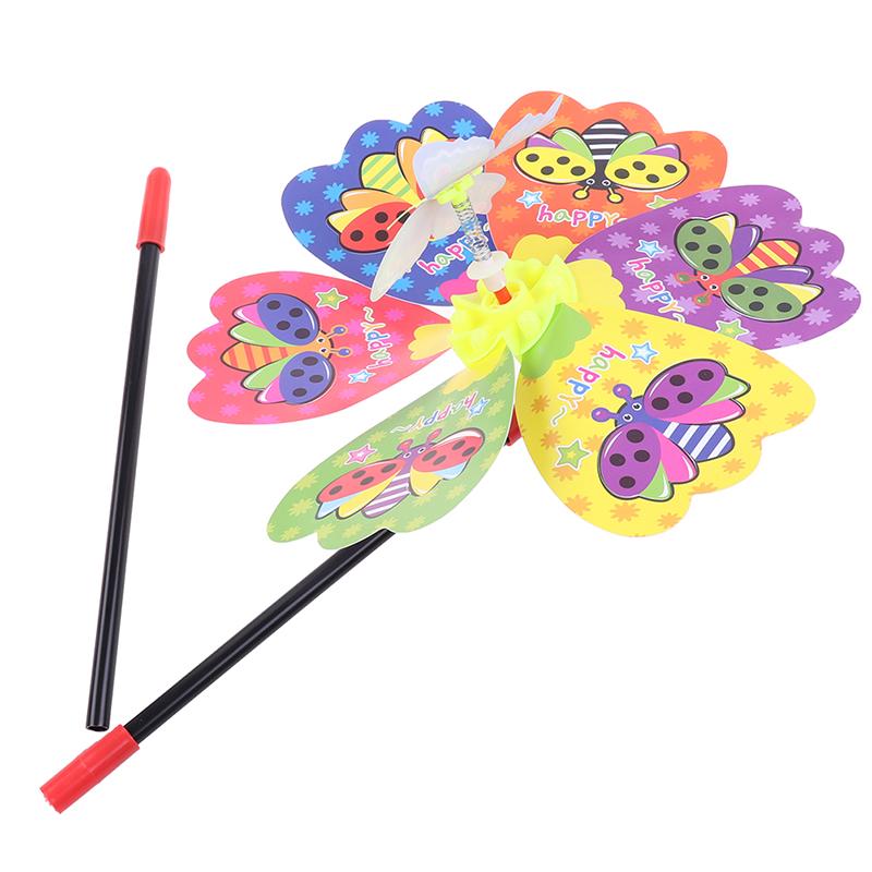 3D mariposa flor molino de viento multicolor viento Spinner home jardín