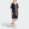 Adidas Originals Three Stripes Color Block Logo Elastic Waist Straight Leg Shorts Men Shorts Dark-Blue IM4459