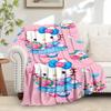 1pc Hello Kitty Bouquet Home Decor Blanket - Seasonal universal cozy washable gift for all ages, for all families, available in multiple siz