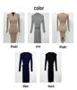 Korean Chic Slim Knit Dress: Long Sleeve, Round Neck, Single-Breasted, Hip Wrap Skirt with Belt.