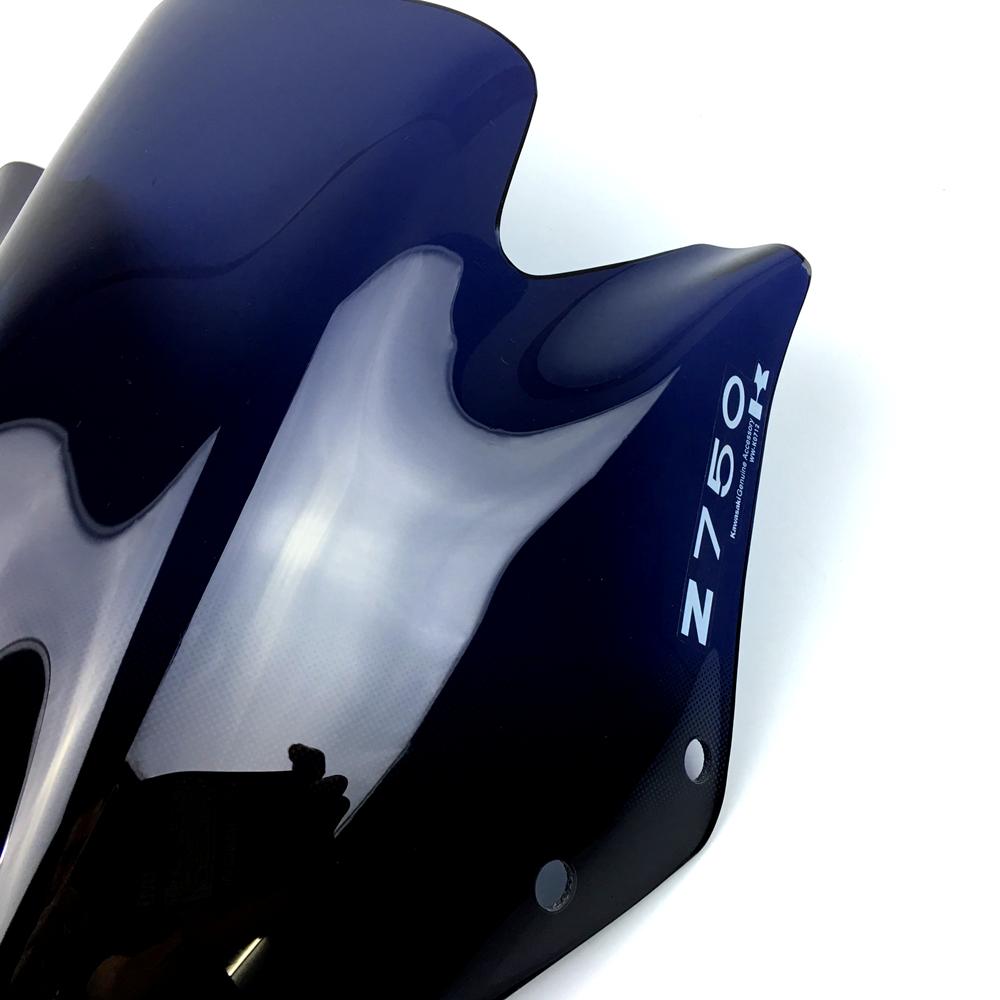 Motorbike Windshield Windscreen w/Bracket High Quality Black For Kawasaki Z750 Z750R Z 750