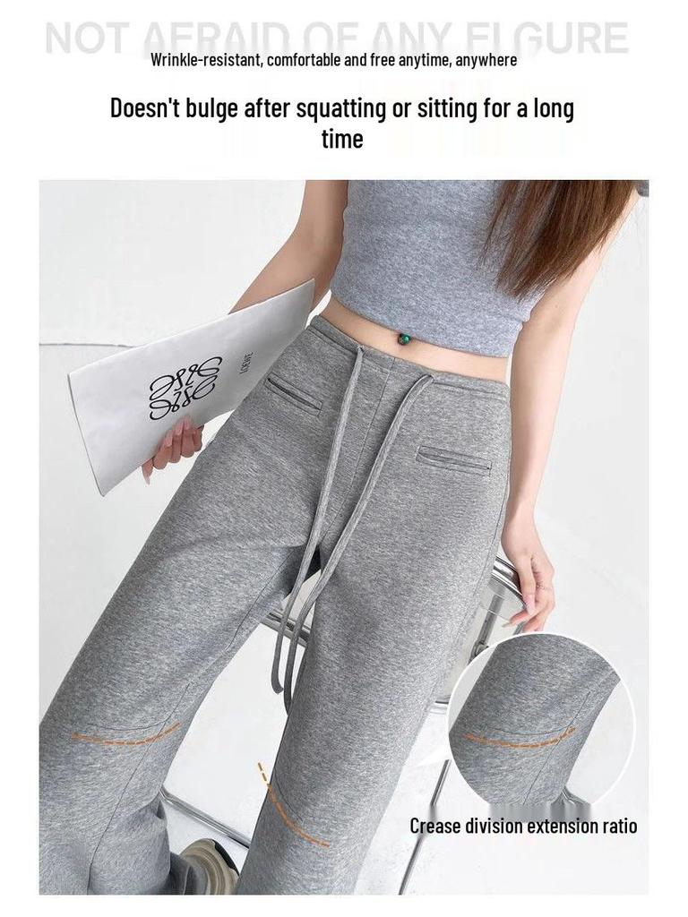 American Gray Slimming Flare Sweatpants 2026: High-Waisted, Drape Casual Sportswear Style