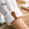 Easy Use Shirt Fasteners 2Pcs Faux Leather Magnetic Sleeve Clips, Multi-use Clips for Cufflinks Clothes, Reusable Holders Rolled Cuffs Pants