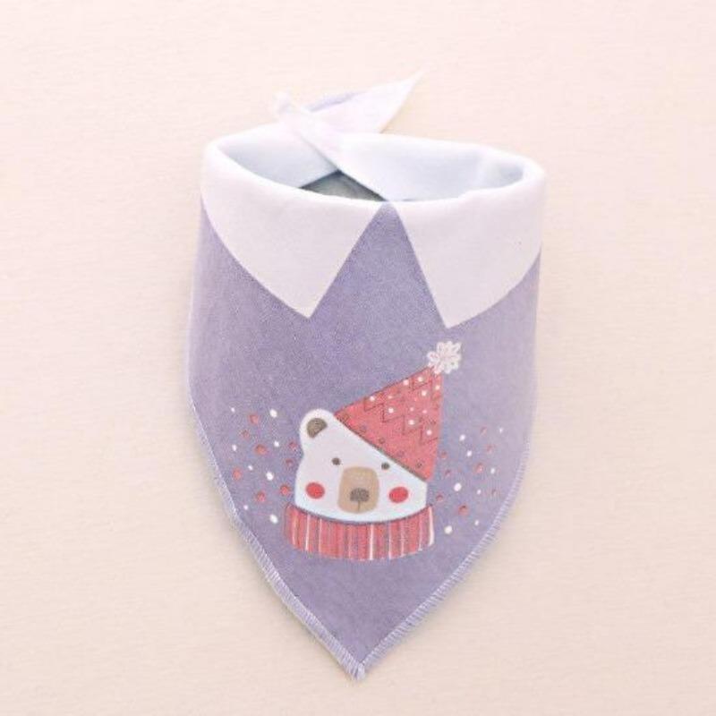Baby Bibs Triangle Double Cotton Bibs Cartoon Print Saliva Towel Baby Boys Girls Feeding Apron Cotton Bandana Bibs Burp Cloths
