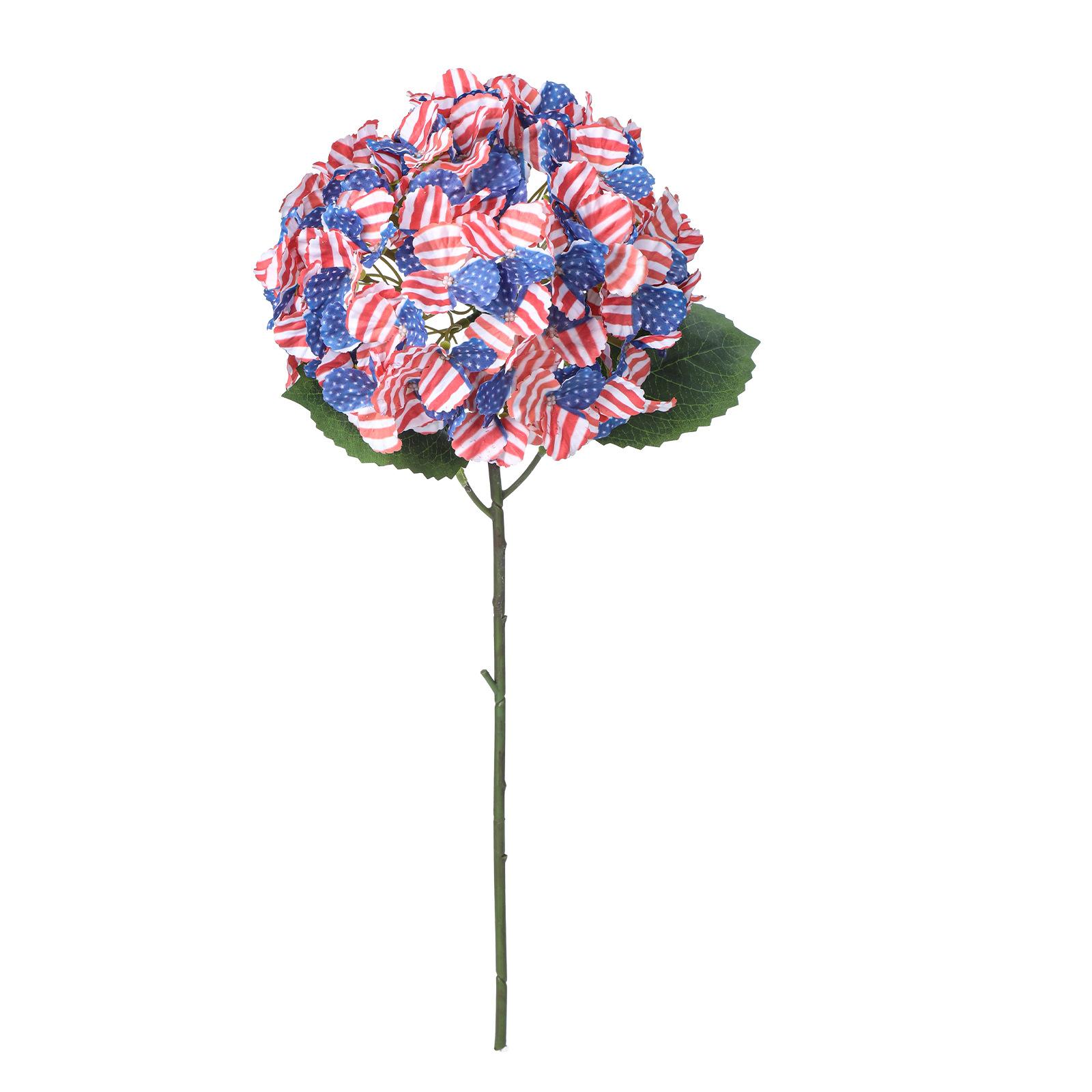 

Artificial Hydrangea Flowers, American Flag Decorative Flowers, Single Stem Flower Arrangement, Holiday Decorations, Fabric Floral Art One Size