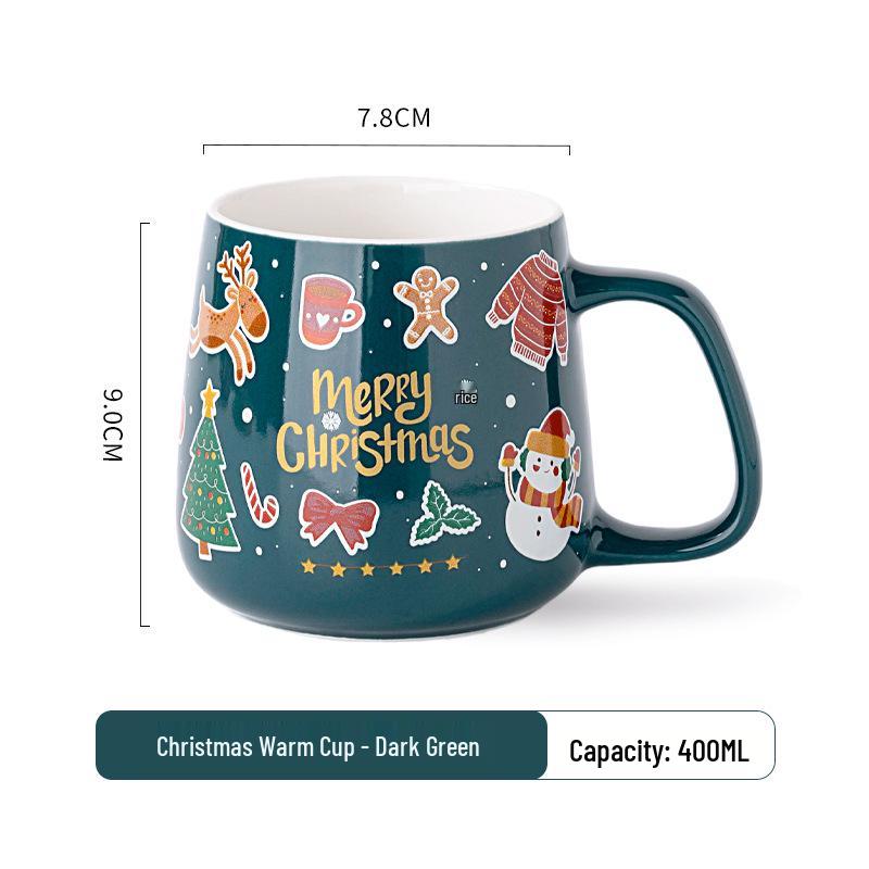 Personalized Christmas Ceramic Mug with Lid and Spoon - Creative Cartoon Design, Perfect for Halloween Gifts
