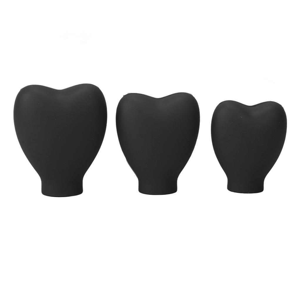 3pcs Makeup Brush Cover Portable Silicone Hrt Shaped Cosmetic Brush Guard for Women Girls