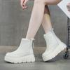 9965 Leather Snow Boots Women's Cotton Shoes Winter Velvet New Retro Short Boots Thick Sole