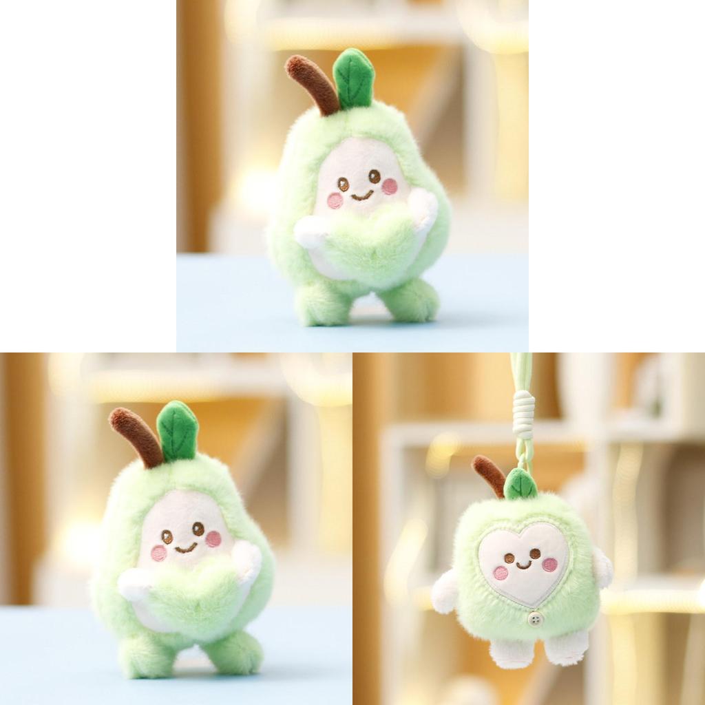 Plush Fruit Pear Keychain Cute Girl Gift Bag Pendant Soft Doll For Women
