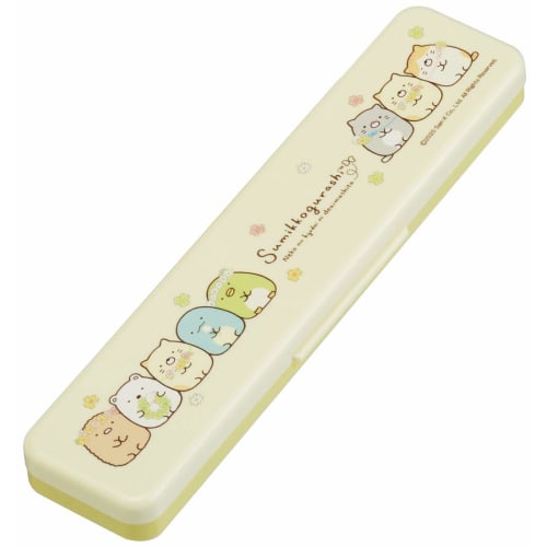 Skater Chopsticks and Spoon Combination Set, Silver Ion Ag+ Antibacterial, Sumikkogurashi Cat Brothers, Made in Japan, 18cm, CCS3SAAG