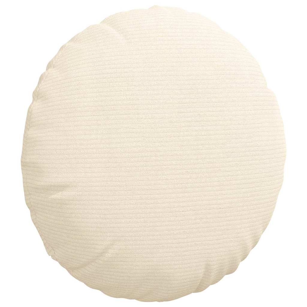 Seat Cushion 2 Pcs Cream Ø 40 Cm Cord Fabric