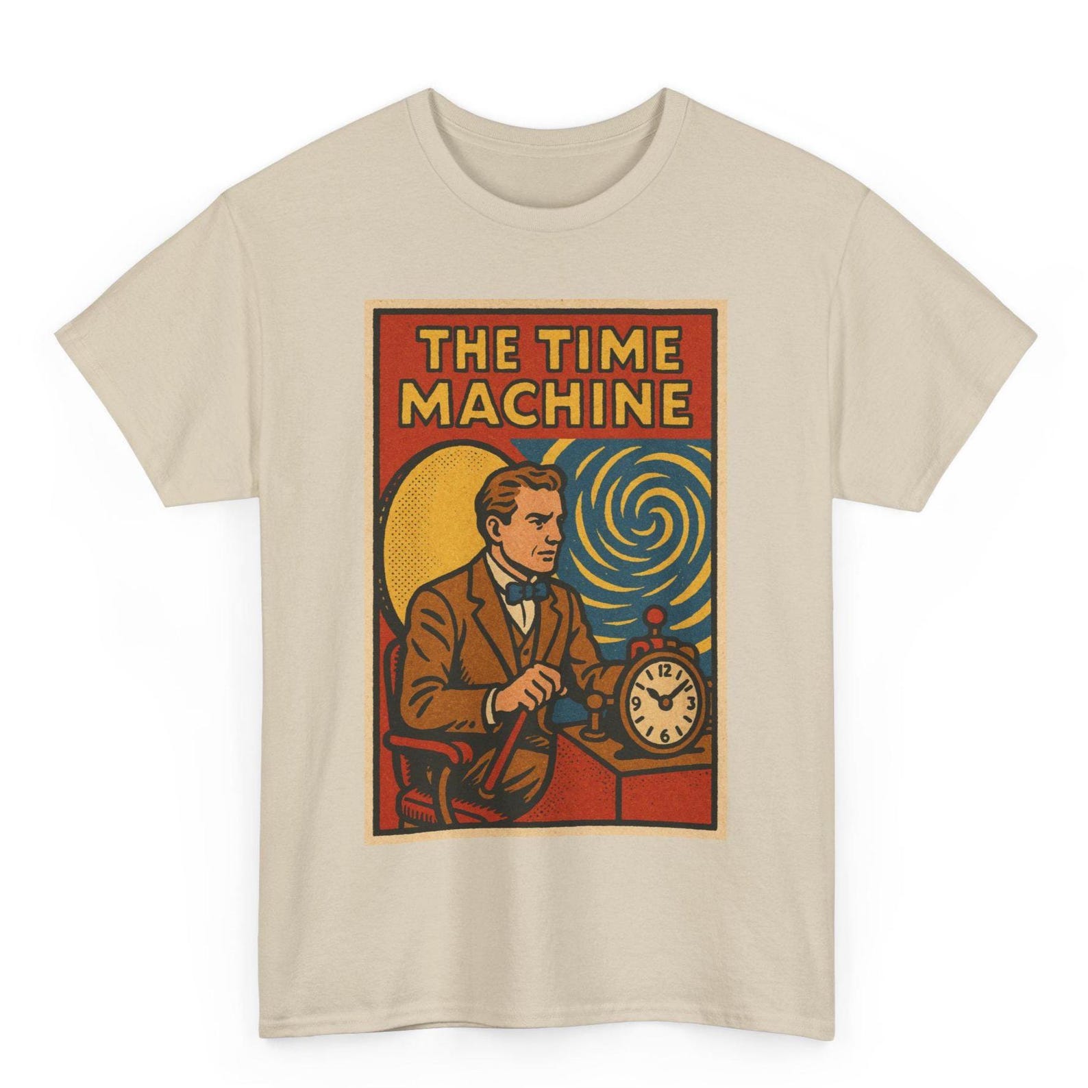 The Time Machine T-Shirt: H.G. Wells Retro Comic Book Tee L