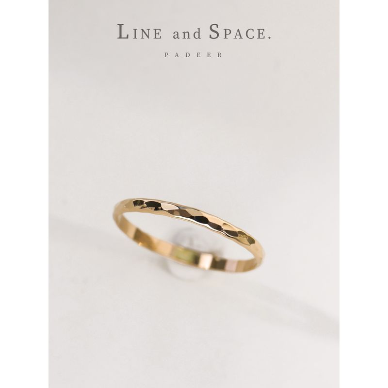 

14K Gilded Hand-Cut Surface 1.6mm Gold Tail Ring Ring Girlfriends Female Middle Finger Ring Fine Fashion Minimalist Us Number 3.5#