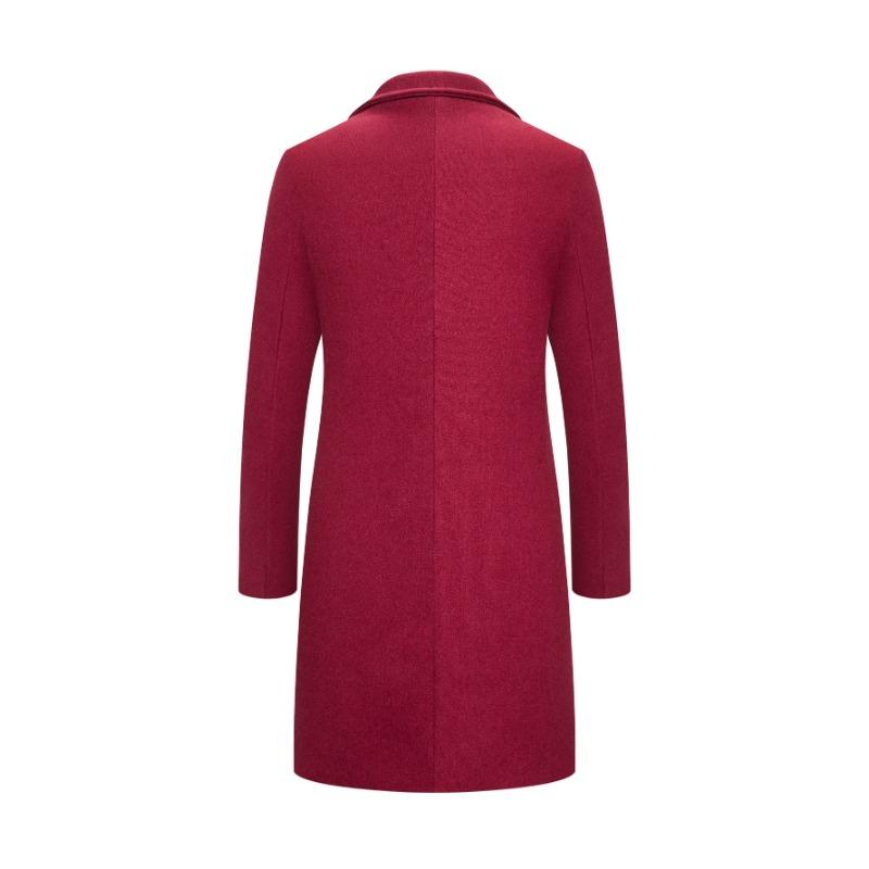 Frühling Herbst Neue Lange Baumwolle Mantel Neue Wollmischung Reine Farbe Casual Business Mode Herrenbekleidung Schlank Windjacke