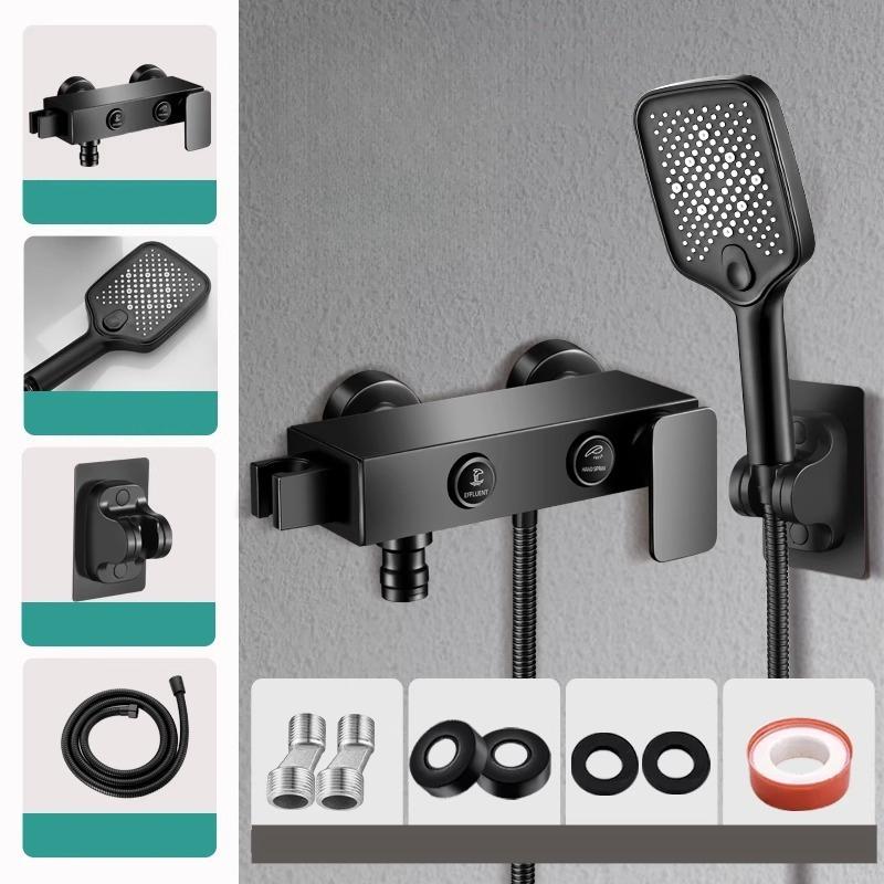 Einfache Mischbatterie Badewannenarmatur Badezimmer Kalt- und Warmwasserarmatur für Badewanne Druckverstärktes Duschkopf-Set