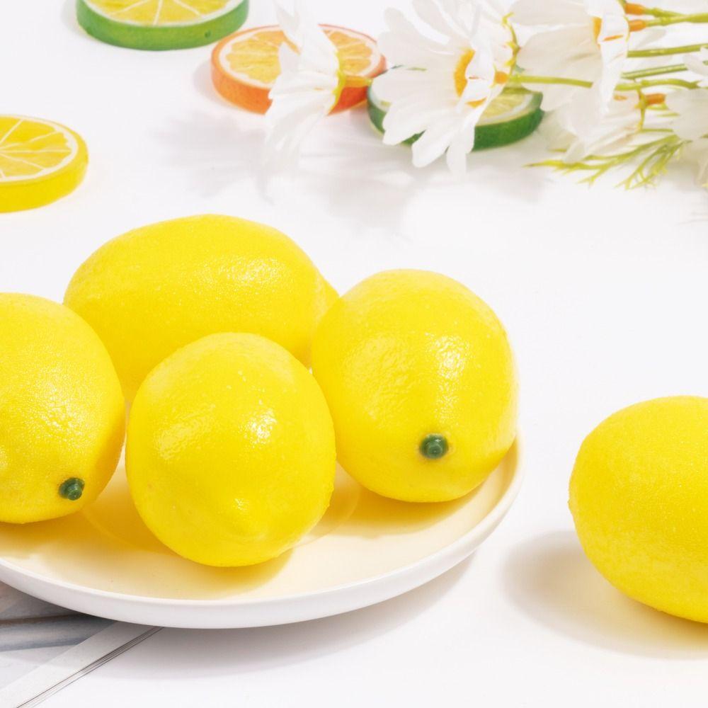 Yellow Fake Fruits Realistic Decorative Fruits Fruit Model Artificial Lemons  Home