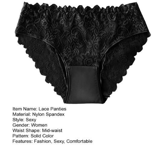 Chiloți din dantelă pentru femei, fără cusături, cu talie medie, lenjerie intimă sexy din dantelă florală, chiloți invizibili