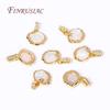 Fashion 18K Gold Plated Inlay Zircon Shell With Star Pendants For Necklace Making,Natural Shell Charms DIY Handmade Jewelry
