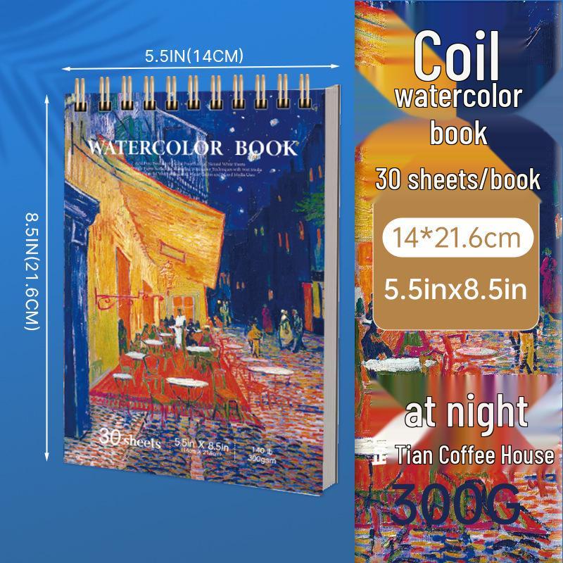 Van Gogh Starry Night Sketchbook: Art Student s Thick Drawing Book for Colored Pencils