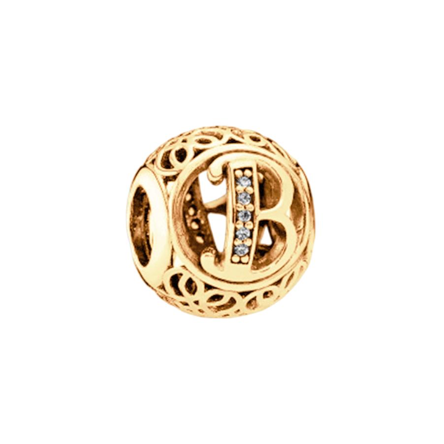 Fine Sparkling Spherical A-Z 26 Lucky Letters Charm Beads Fit Original European Bracelets Diy Women Jewelry Gifts