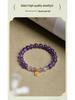 S925 Sterling Silver Zodiac Ox Amethyst Beaded Bracelet for Women