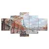 Romantic Paris Eiffel Tower Painting 5 Piece Five Panel Wall Canvas Print Modern Art Poster Picture Home Decor Gift For Him For Her
