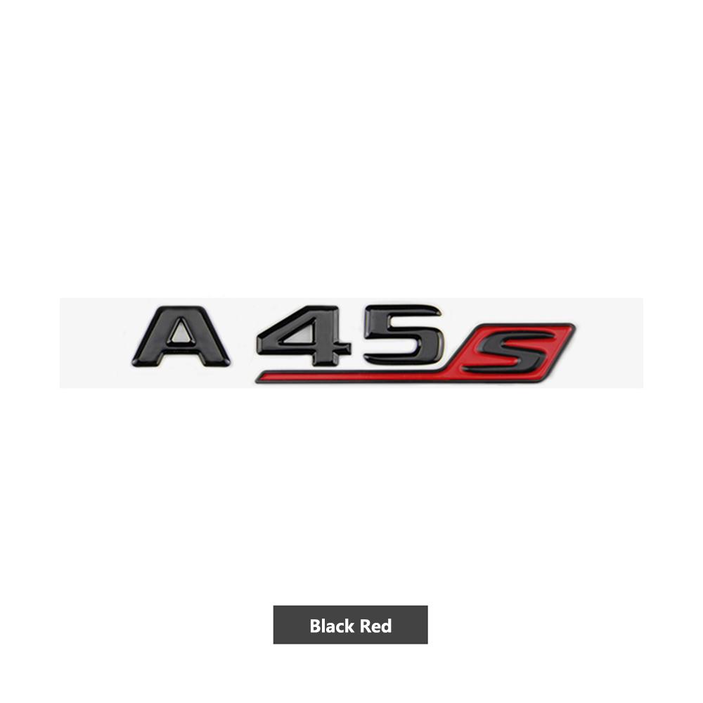 3D ABS Letters Glossy Black Logo A45S Emblem Car Sticker Fender Side KIUOU7 Rear Trunk Bdage for Mercedes A45S W176 W177 Accessories