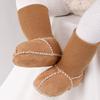 Baby Suede Leather Thick Shoes Infants Winter Plush Warm Booties Fur Girls Booties Unisex Sheepskin Kids Boy Floor First Walkers