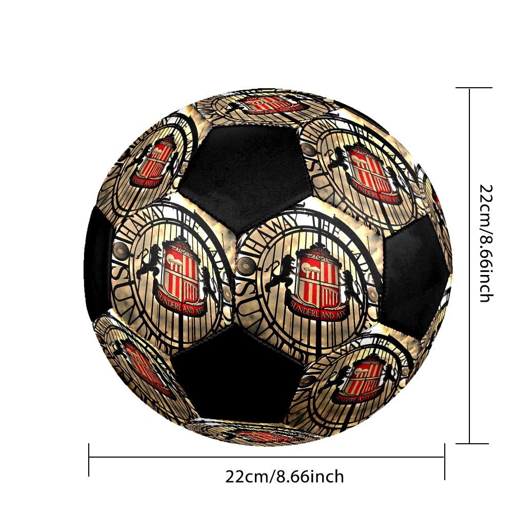 Sunderland Indoor Soccer Ball Colorful Machine Stitched PVC Size 5 Team Training Competition Ready Durable High-Bounce Cool Sports Gift