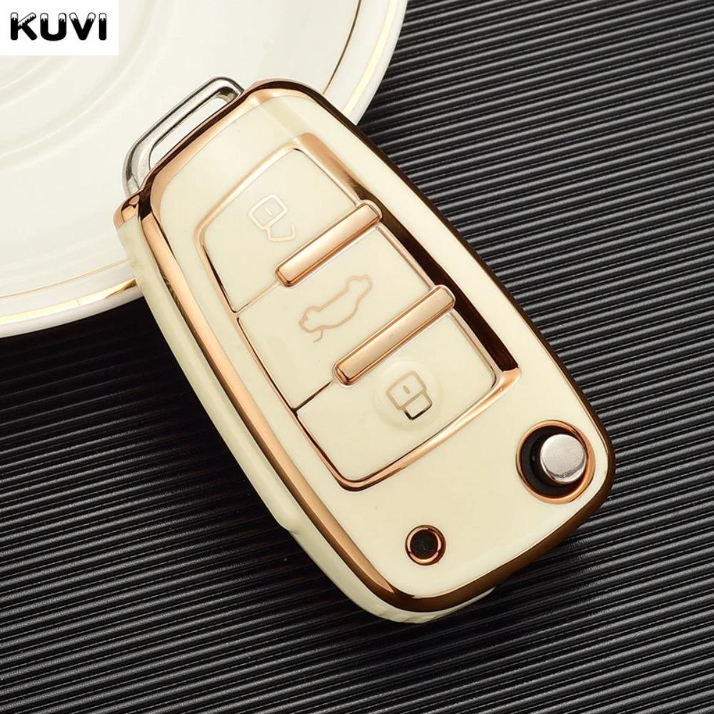 Soft TPU Car Flip Key Case Cover Holder for A1 A3 A6 A6L Q2 Q3 Q7 TTS R8 S6 RS3 Key Protection Shell Fob Accessories
