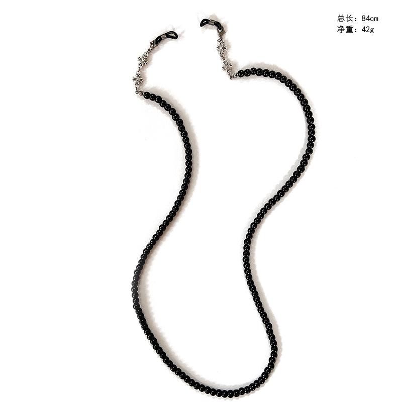 Imitation Black Agate Glasses Chain Female Niche Design High Sense Fashion Cold Wind Neck Sunglasses Rope