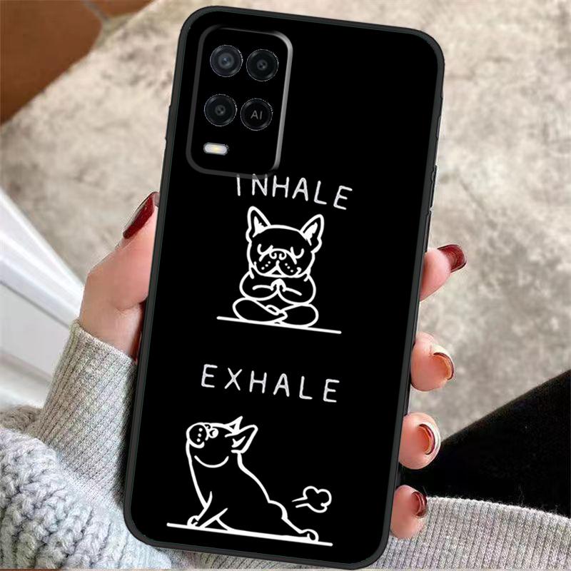 Funny french bulldog Case For OPPO A17 A57 A96 A76 A16 A18 A58 A78 A98 A74 A94 A5 A9 A52 A72 A15 A93 A53 A54 S