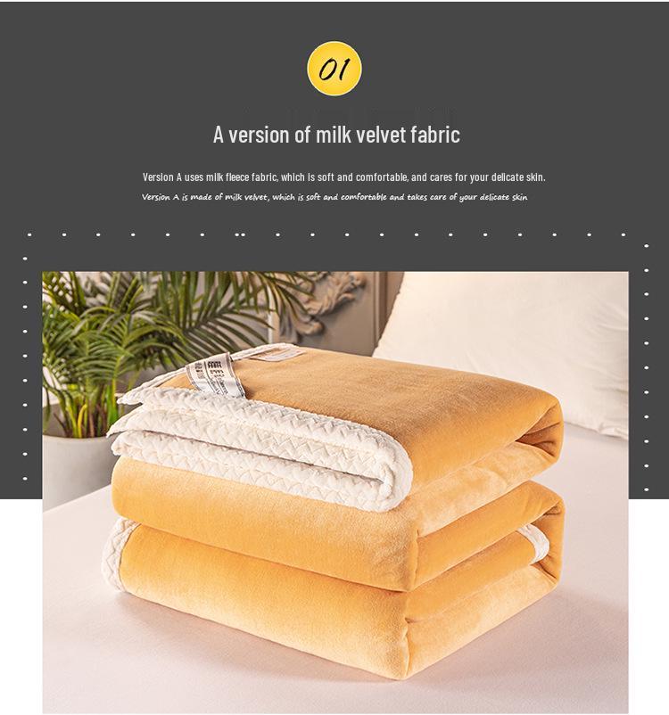 Double-Layer Plush Lamb Wool & Milk Velvet Blanket – Thick Flannel & Coral Velvet Throw for Bed or Air Conditioning.