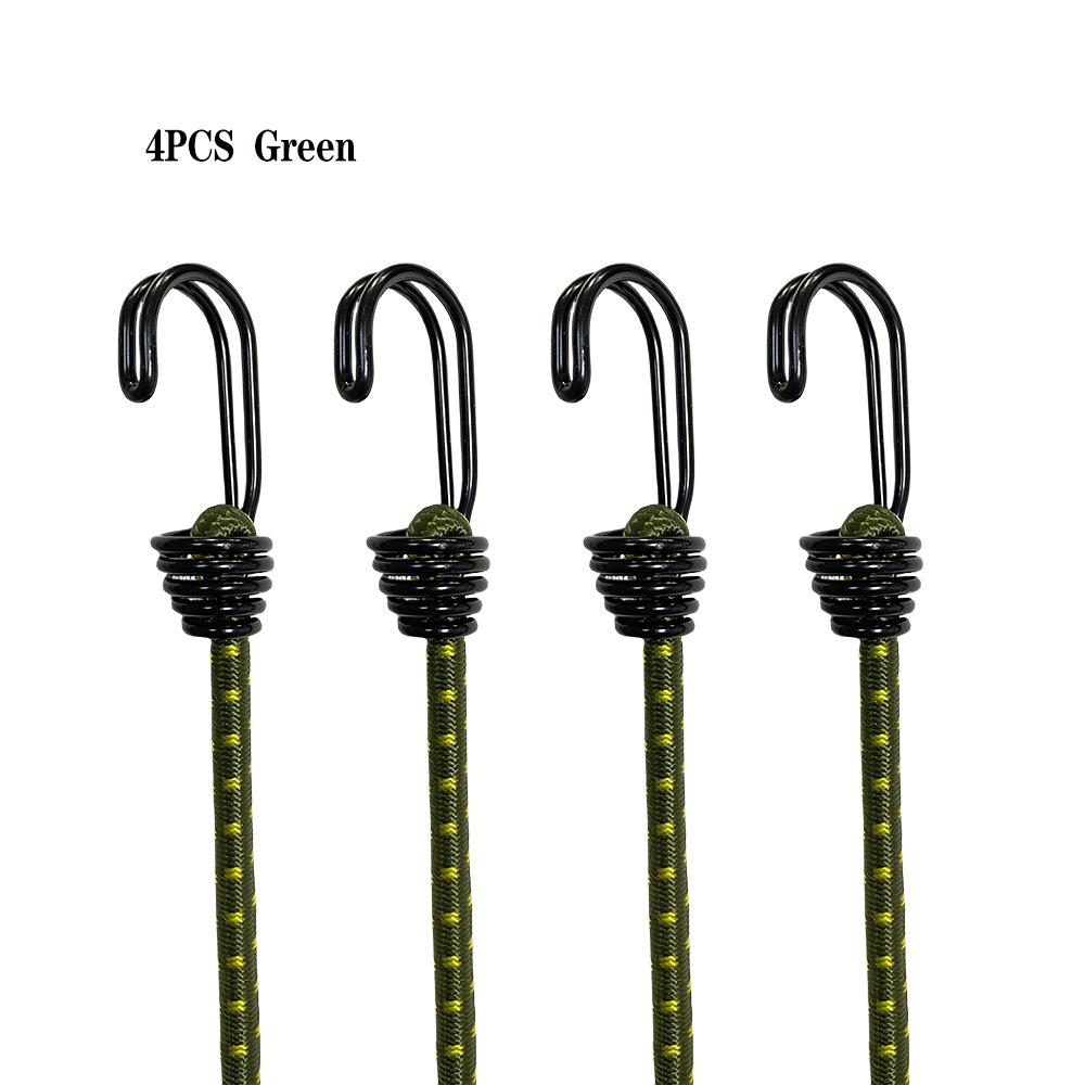 

Набор из 4 эластичных шнуров-банджи, веревка для крепления, высокая эластичность, багажные ремни, веревка для велосипедов, резиновые эластичные веревки с двойными крюками