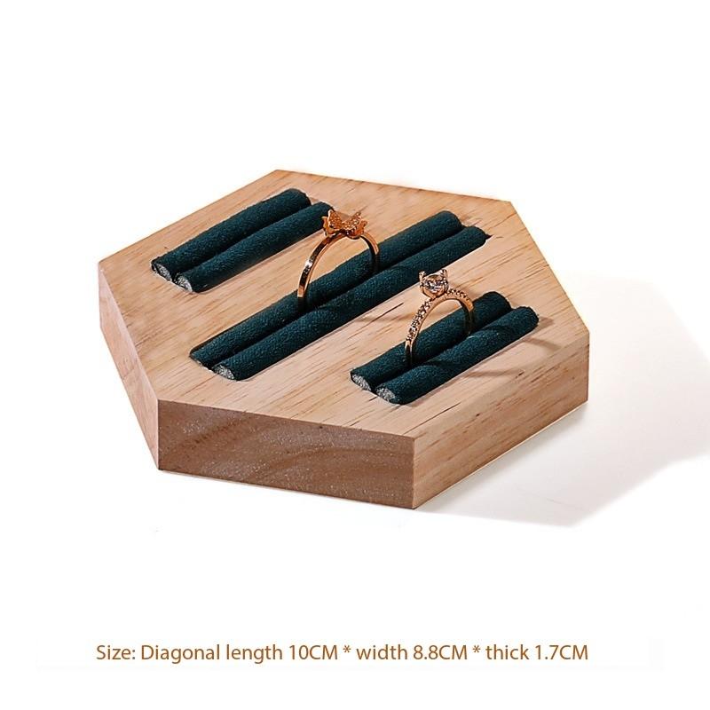 Ring Jewelry Display Tray Solid Wood Pair Ring Earing Card Jewelry Rack Counter Jewelry Display Props Jewelry Boxes and Packing
