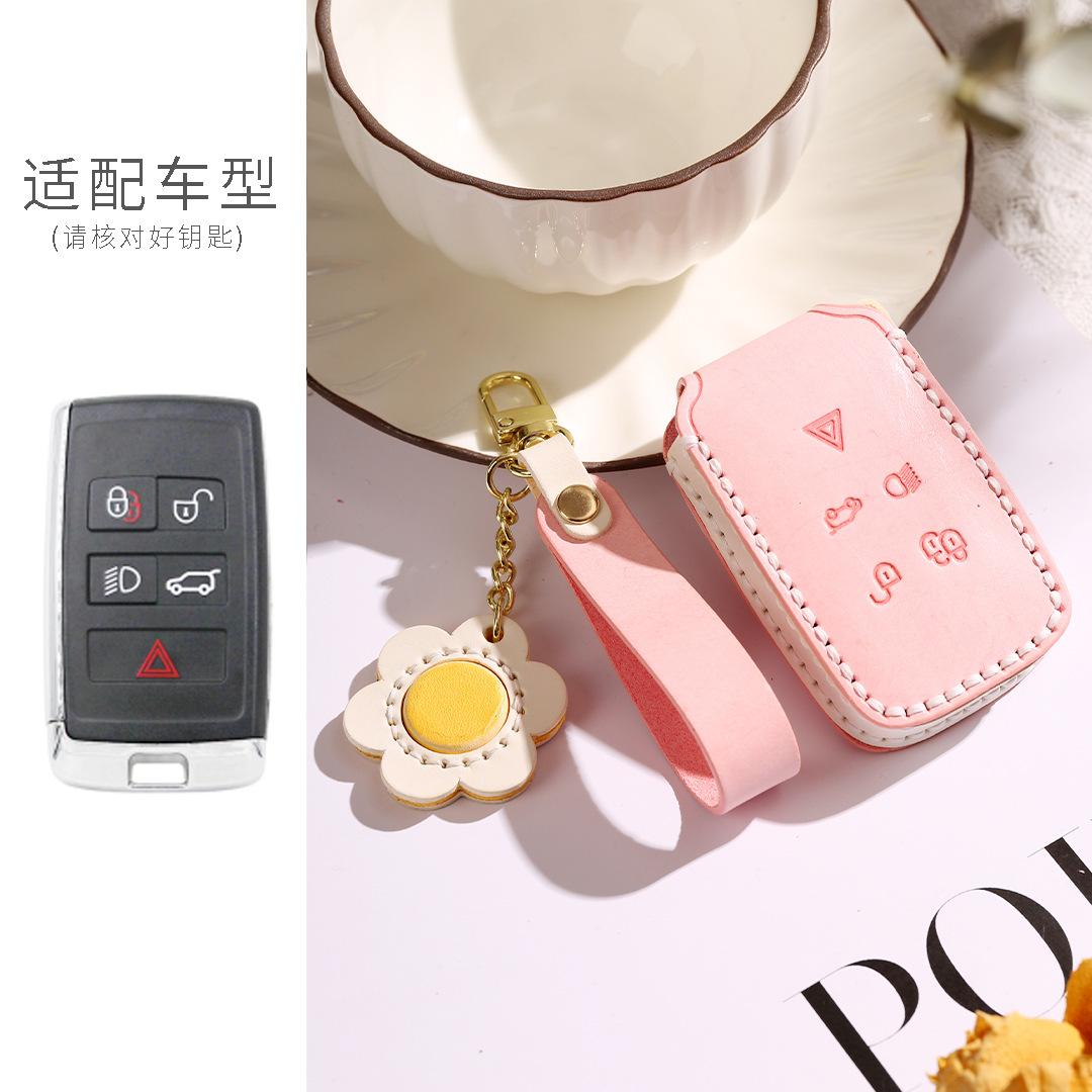 

For Land Rover Range Rover Evoque Discovery Sport Velar For Jaguar Xe Xf E-Pace F-Pace Leather Car Key Case Cover Accessories