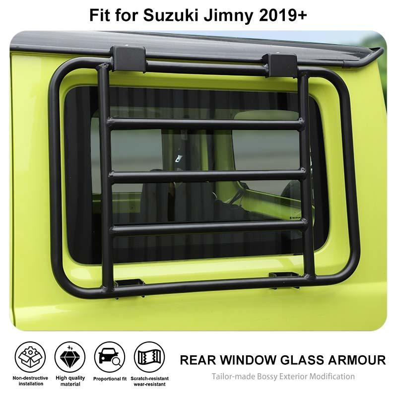 Auto Hinten Fenster Glas Rüstung Zäune Vent Schutz Rahmen Regal Für Suzuki Jimny 2019 Up Auto Statten ( Aluminiumlegierung )