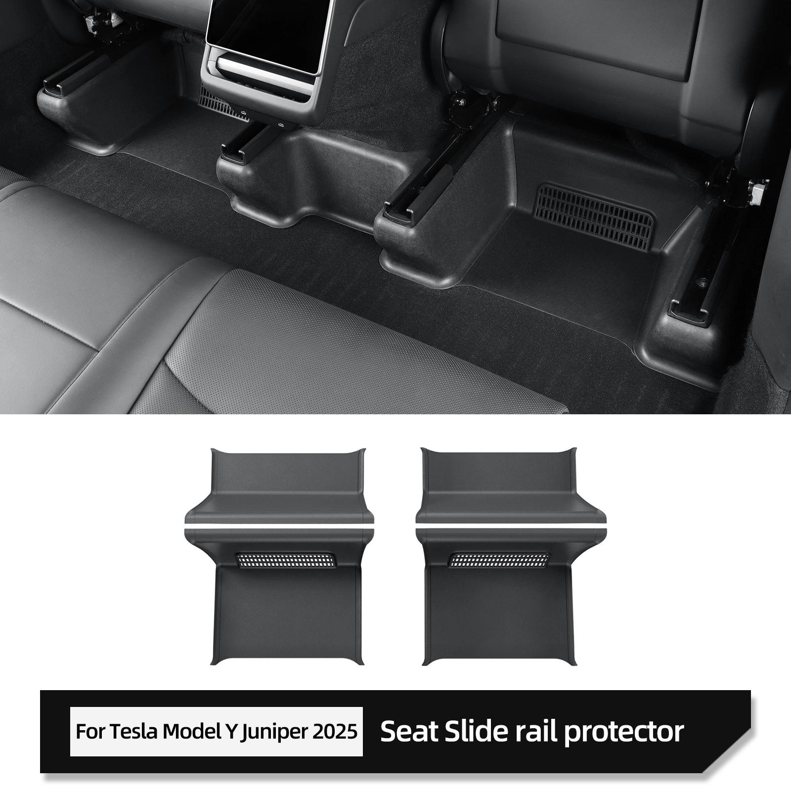 

for Tesla Model Y Juniper/Launch 2026 Under Seat Corner Anti-kick Protector Front Seat Slide Rails Guard Kit Car Accessories